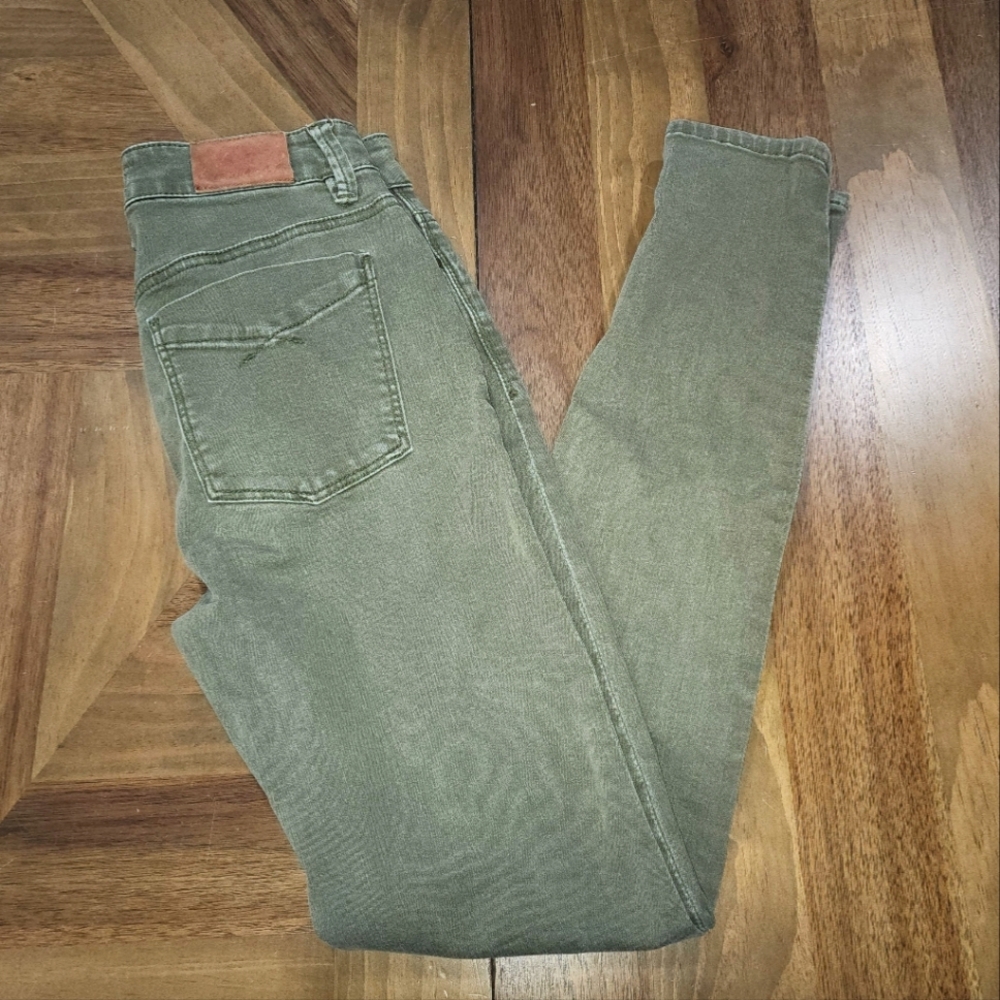 Unpublished Olive Green Jeans Sz 25 Designer Skinny Denim Womens